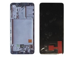 Kijelző Samsung Galaxy A41 (SM-A415F)  előlap + LCD kijelző + érintőpanel komplett kerettel fekete GH82-22860A (SI)